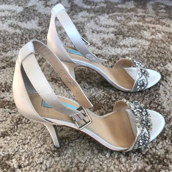 Gina Wedding Shoes Naomi Silver Swarovski Crystal 85mm